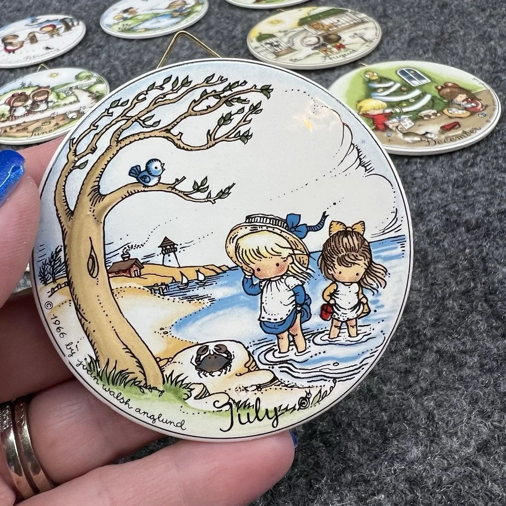12 Joan Walsh Anglund Children Of West Germany Month Ornaments 1966 Mini Plates